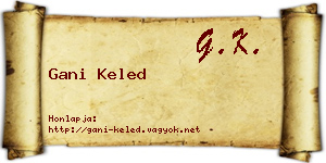 Gani Keled névjegykártya